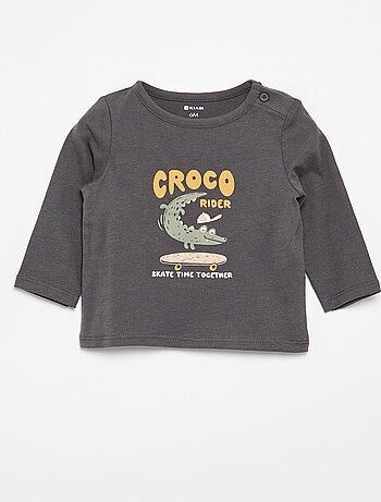 T-shirt met lange mouw en applicatie