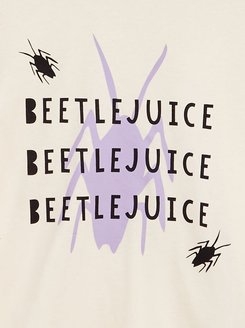 T-shirt met lange mouw en Beetlejuice-print WIT - Kiabi