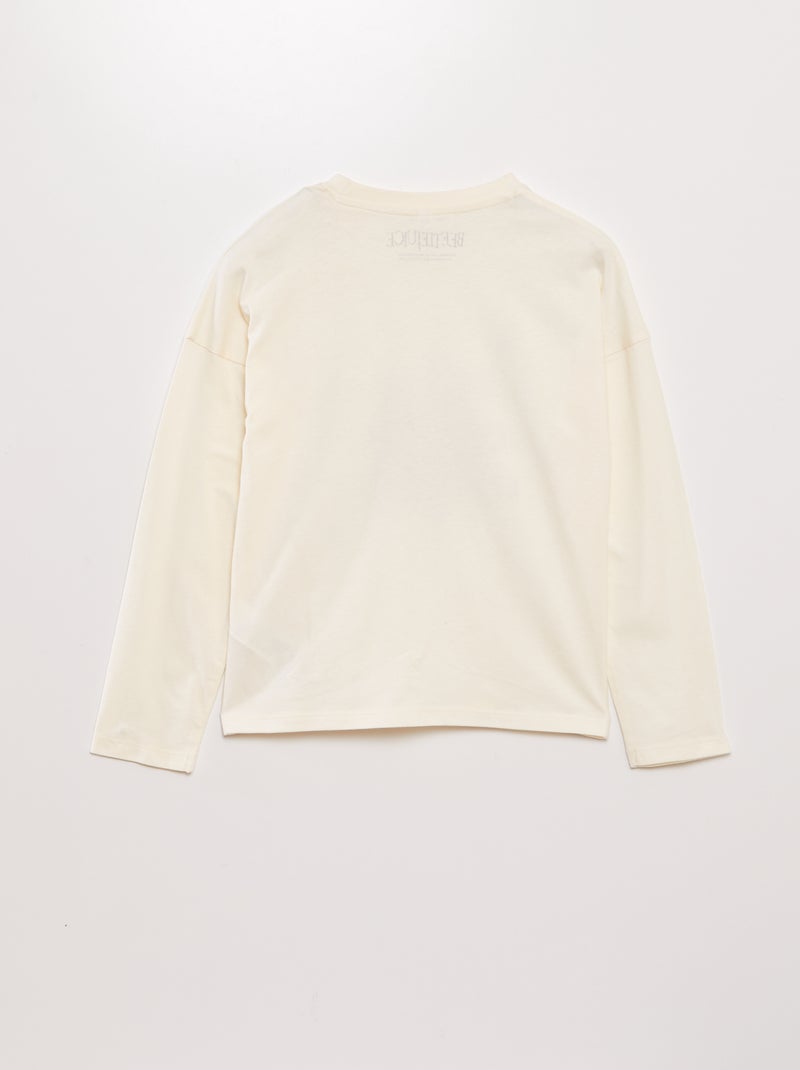 T-shirt met lange mouw en Beetlejuice-print WIT - Kiabi