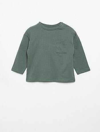T-shirt met lange mouw en borstzakje