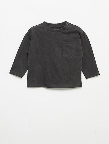 T-shirt met lange mouw en borstzakje
