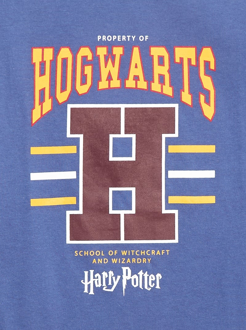 T-shirt met lange mouw en Harry Potter-print Blauw - Kiabi