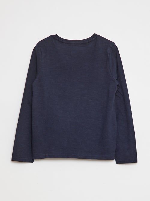 T-shirt met lange mouw en henleykraag - Kiabi