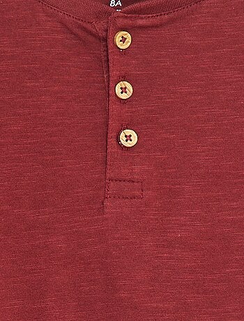 T-shirt met lange mouw en henleykraag