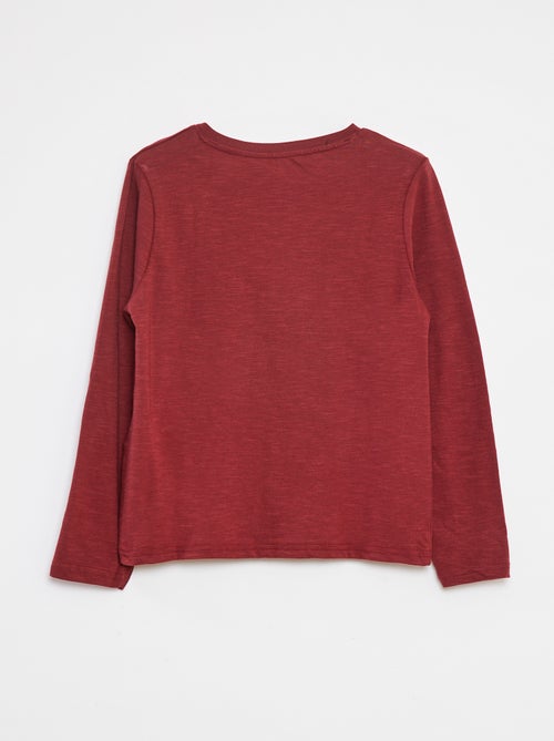 T-shirt met lange mouw en henleykraag - Kiabi