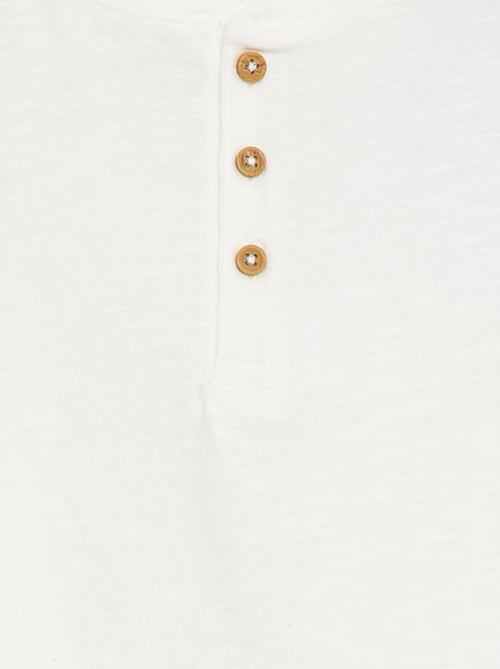 T-shirt met lange mouw en henleykraag - Kiabi