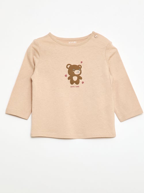 T-shirt met lange mouw en print - Kiabi
