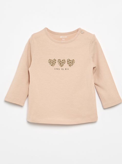 T-shirt met lange mouw en print - Kiabi