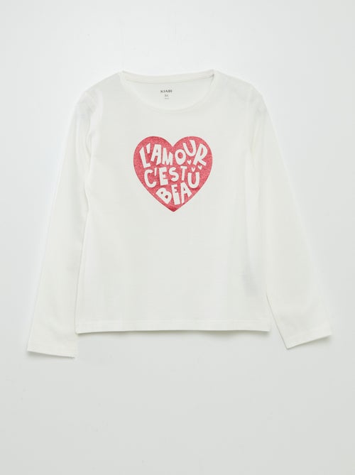 T-shirt met lange mouw en print - Kiabi