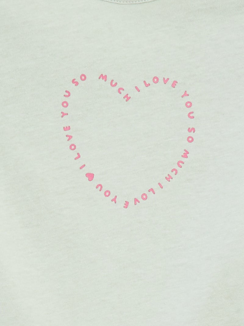 T-shirt met lange mouw en print Blauw - Kiabi