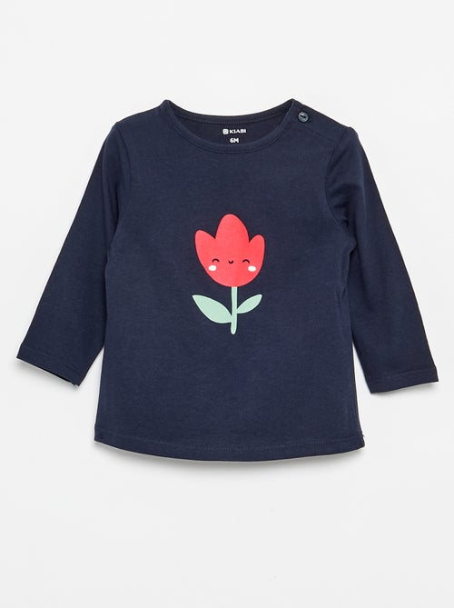 T-shirt met lange mouw en print - Kiabi