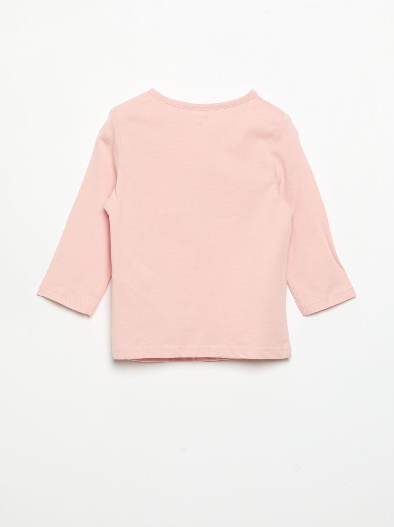 T-shirt met lange mouw en print Blauw - Kiabi