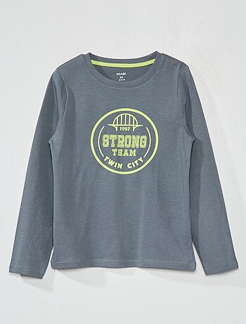 T-shirt met lange mouw en print - Kiabi