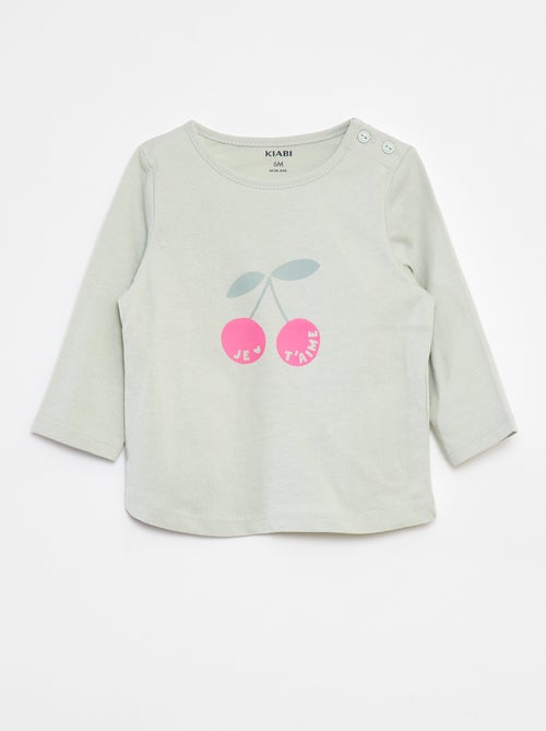 T-shirt met lange mouw en print - Kiabi