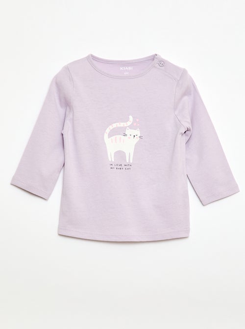 T-shirt met lange mouw en print - Kiabi
