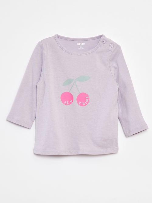 T-shirt met lange mouw en print - Kiabi