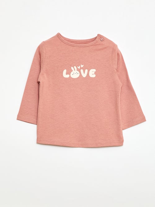 T-shirt met lange mouw en print - Kiabi