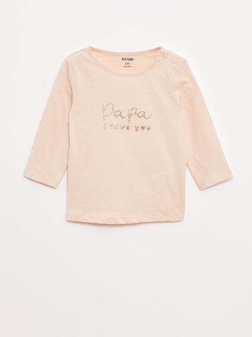 T-shirt met lange mouw en print - Kiabi