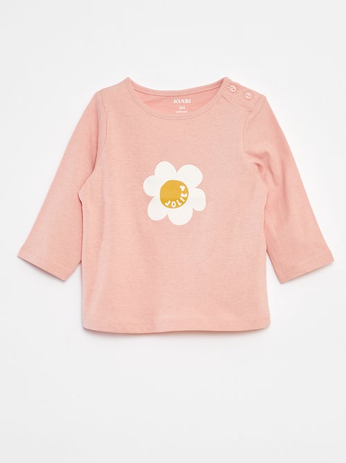 T-shirt met lange mouw en print - Kiabi