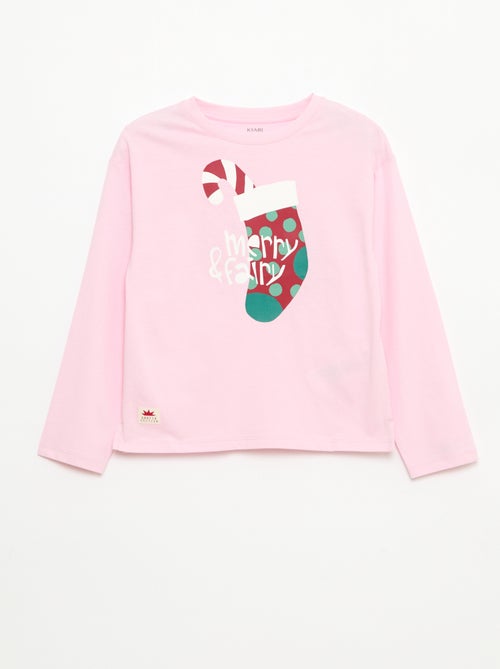 T-shirt met lange mouw en print - Kiabi