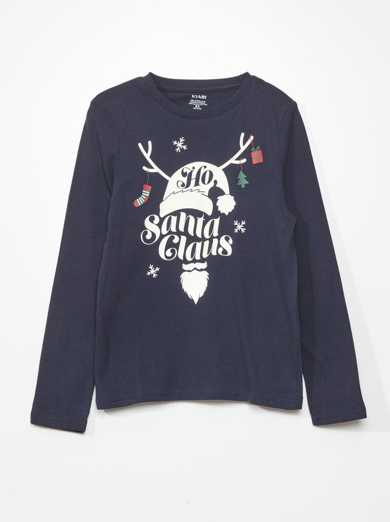 T-shirt met lange mouw en print WIT - Kiabi