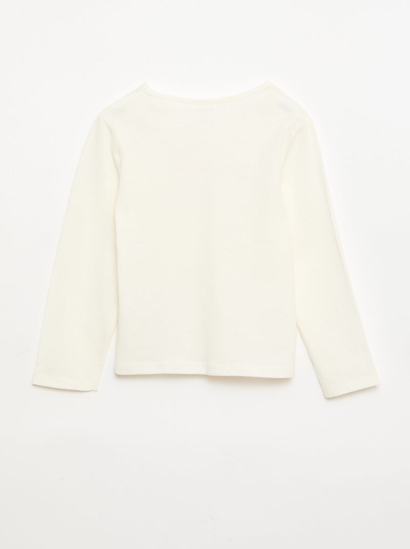 T-shirt met lange mouw en print Wit - Kiabi