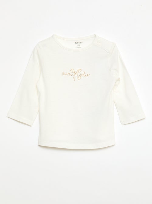 T-shirt met lange mouw en print - Kiabi