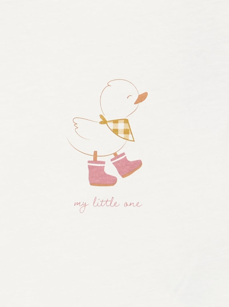 T-shirt met lange mouw en print Wit - Kiabi