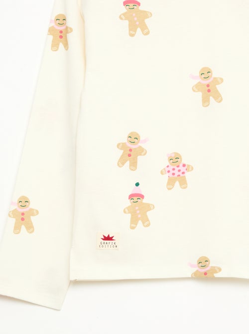 T-shirt met lange mouw en print - Kiabi