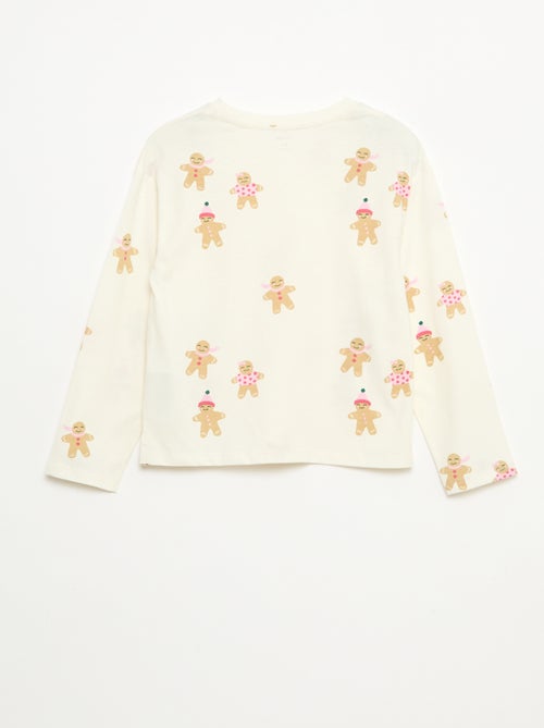 T-shirt met lange mouw en print - Kiabi