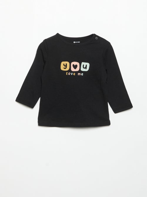 T-shirt met lange mouw en print - Kiabi