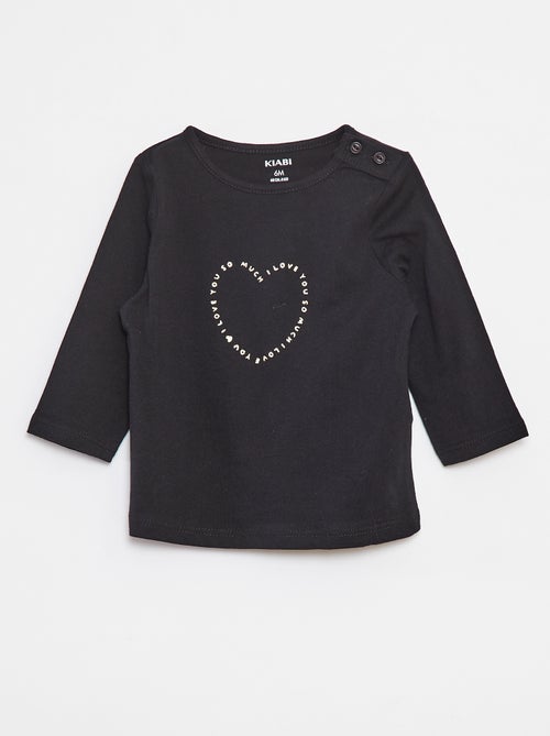 T-shirt met lange mouw en print - Kiabi