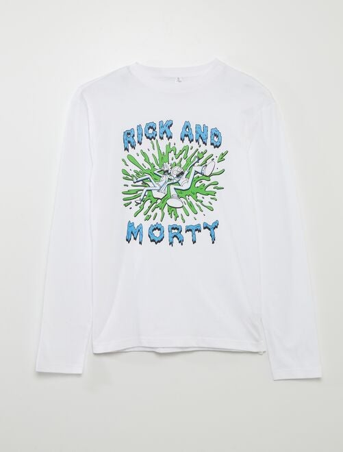 T-shirt met lange mouw en Rick & Morty-print - Kiabi