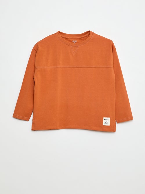 T-shirt met lange mouw en ronde hals - Kiabi