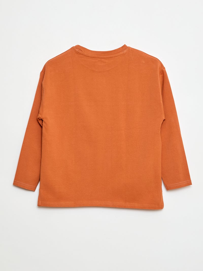 T-shirt met lange mouw en ronde hals Bruin - Kiabi