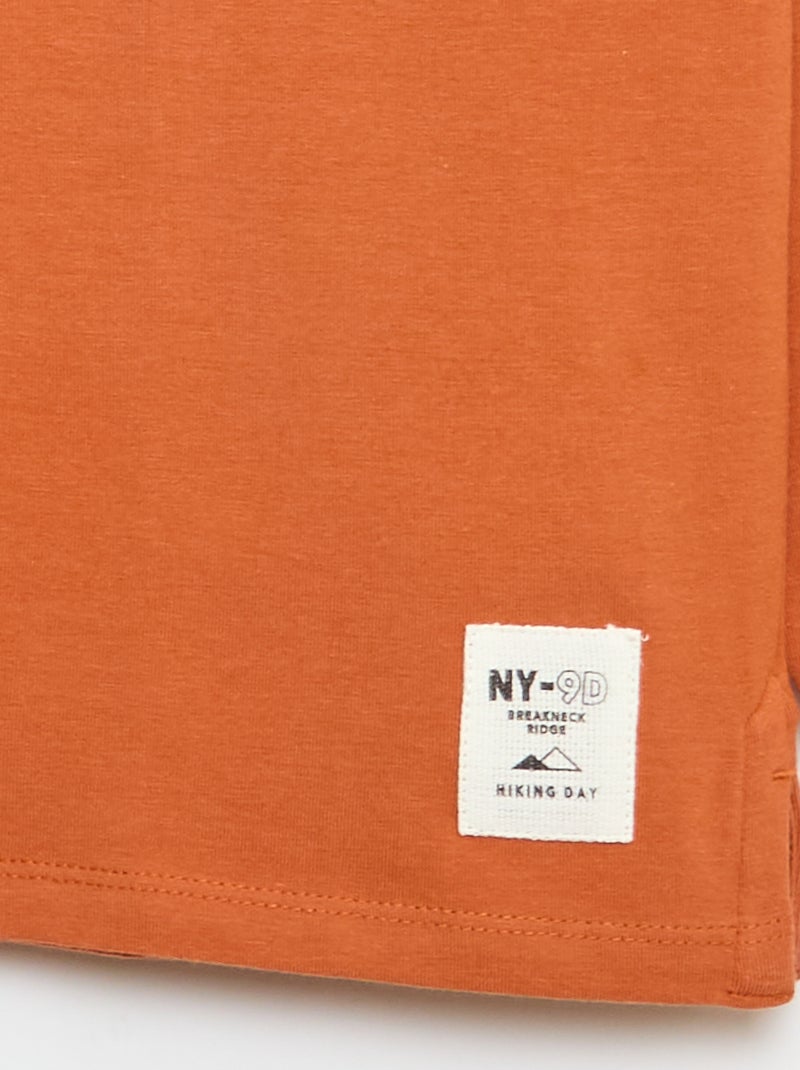 T-shirt met lange mouw en ronde hals Bruin - Kiabi