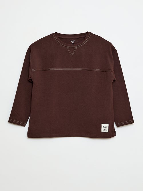 T-shirt met lange mouw en ronde hals - Kiabi