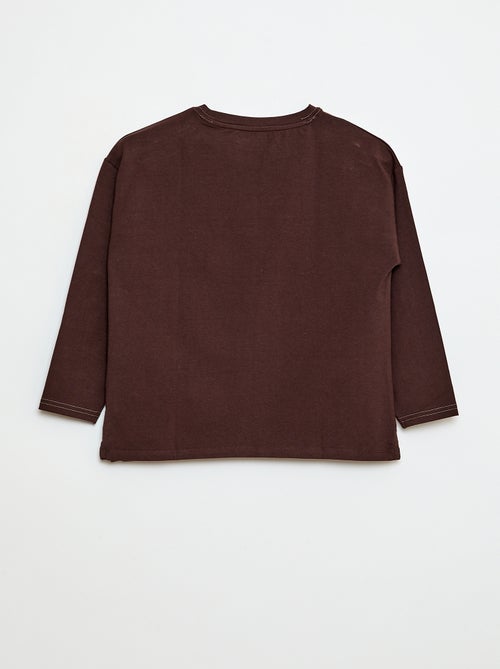 T-shirt met lange mouw en ronde hals - Kiabi