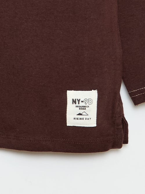 T-shirt met lange mouw en ronde hals - Kiabi