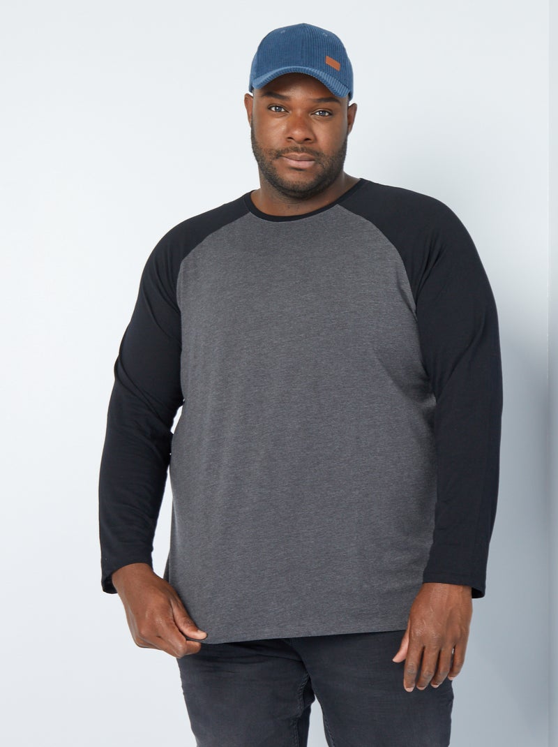 T-shirt met lange mouw GRIJS - Kiabi