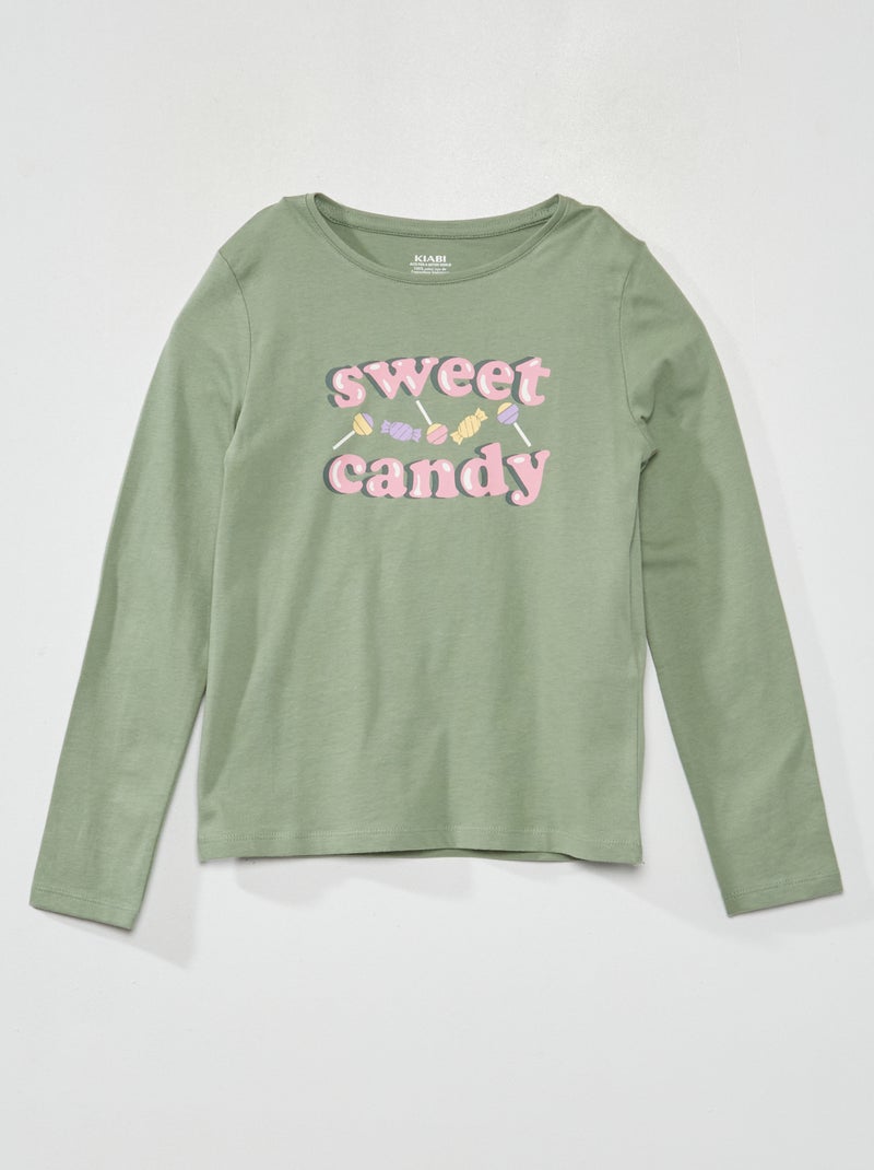 T-shirt met lange mouw GROEN - Kiabi