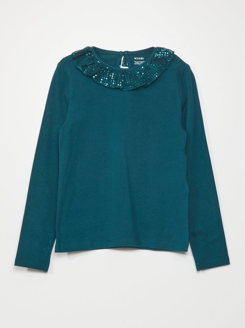 T-shirt met lange mouw GROEN - Kiabi