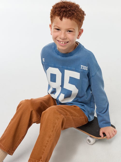 T-shirt met lange mouw in American sports-stijl - Kiabi