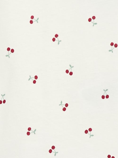 T-shirt met lange mouw, motiefje en ruches rond de mouwinzet - Kiabi