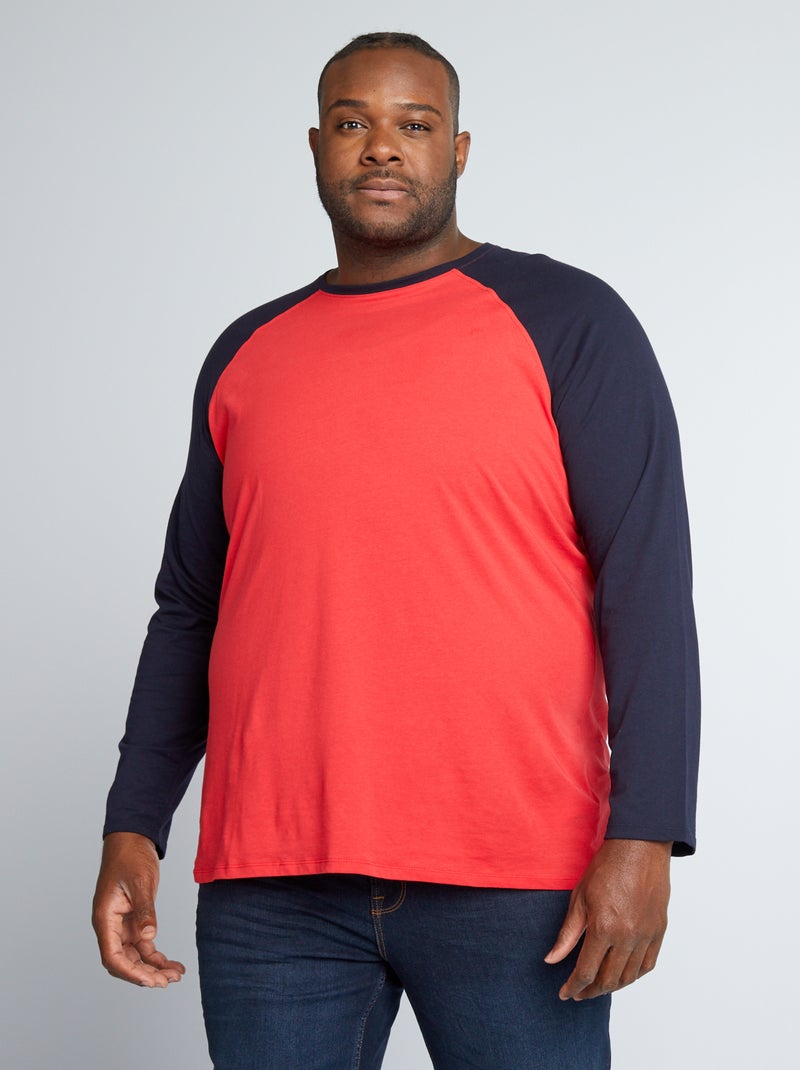 T-shirt met lange mouw ROOD - Kiabi
