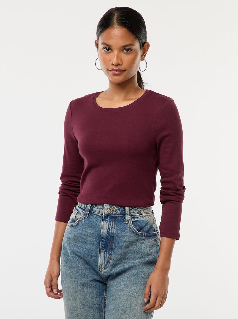 T-shirt met lange mouw Rood - Kiabi