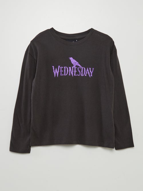 T-shirt met lange mouw 'Wednesday' - Kiabi