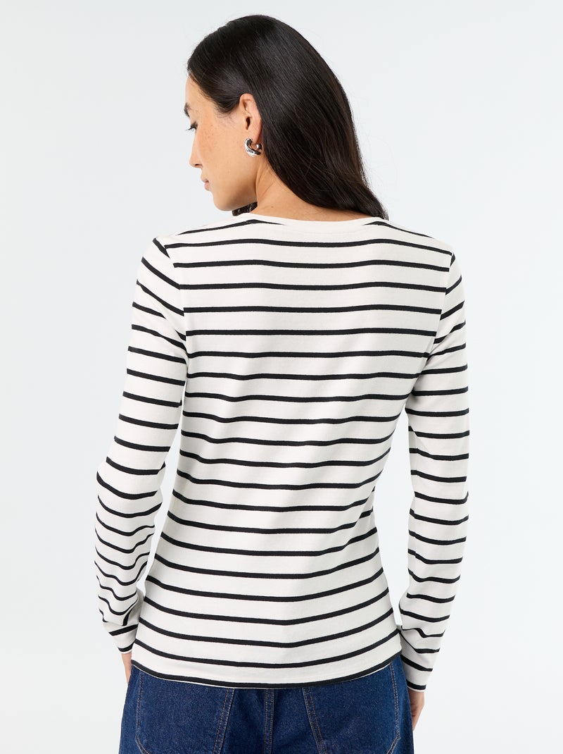T-shirt met lange mouw Wit - Kiabi