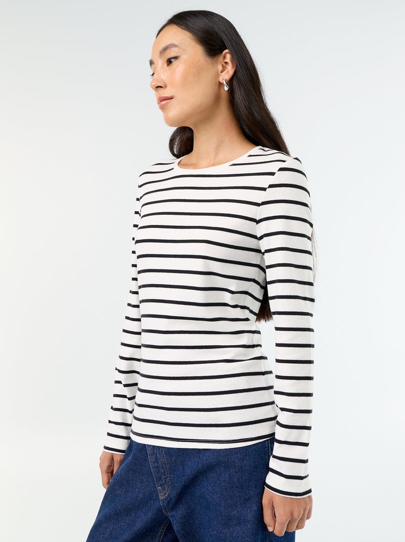 T-shirt met lange mouw Wit - Kiabi