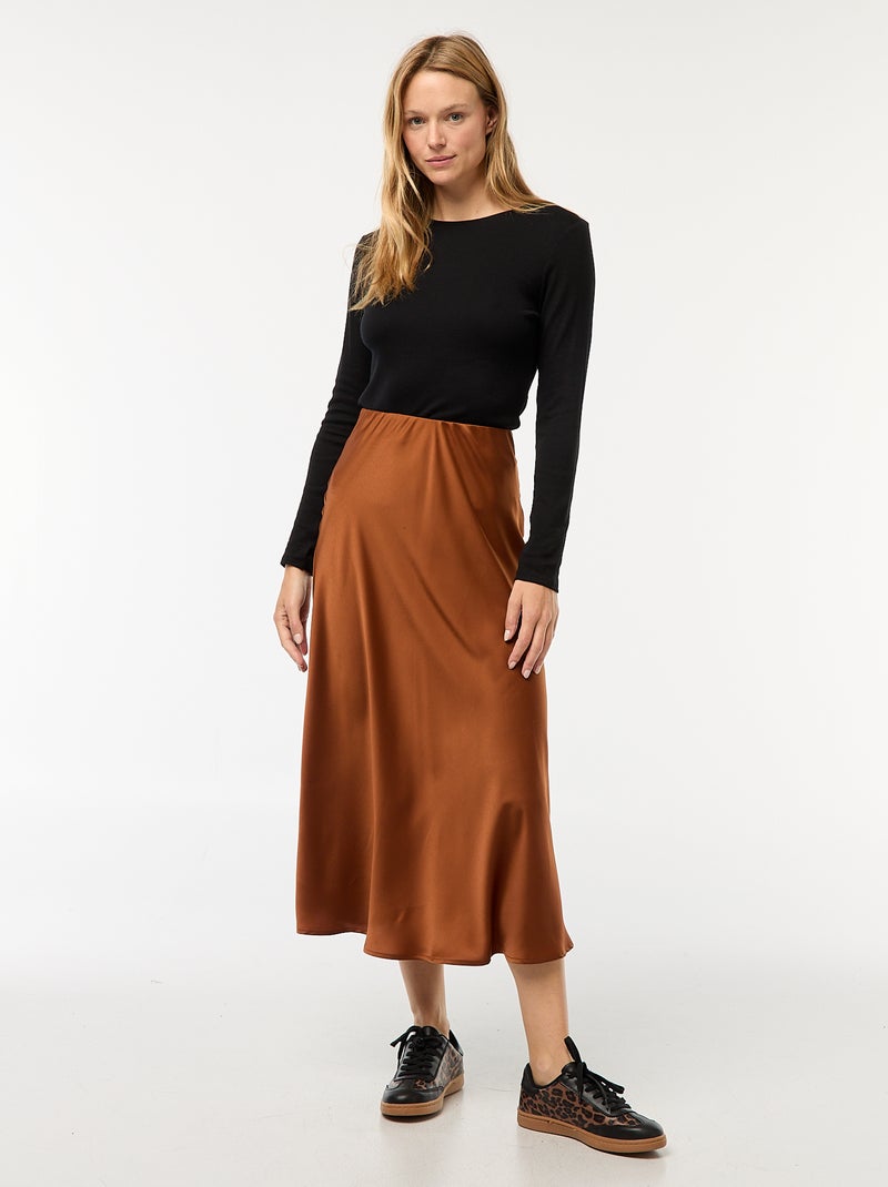 T-shirt met lange mouw zwart - Kiabi